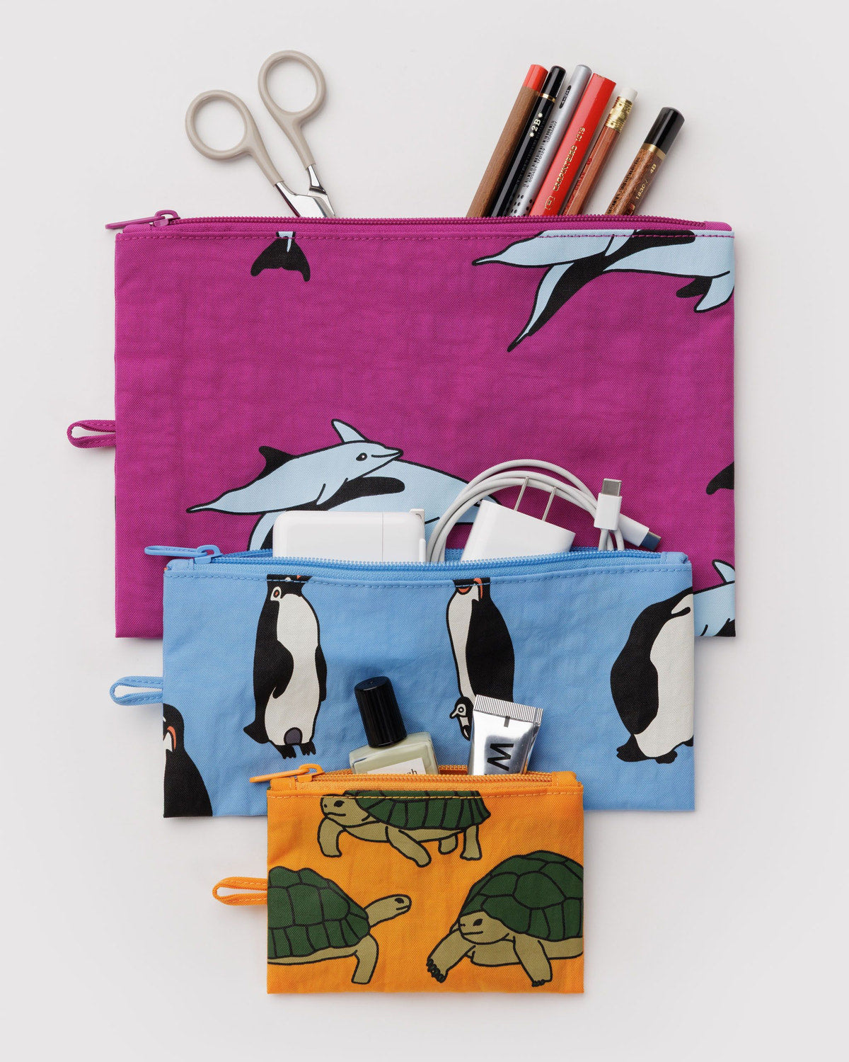 Flat Pouch Set Vacation Animals | Baggu Signature