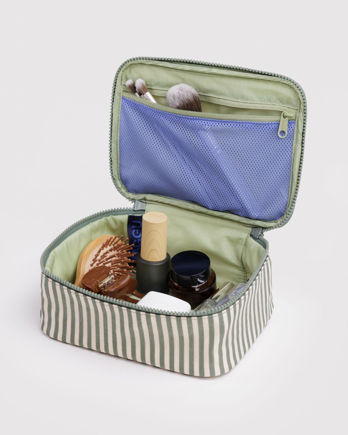 Small Cosmetic Case Sage Stripe | Baggu Popular