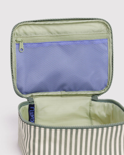 Small Cosmetic Case Sage Stripe | Baggu Popular
