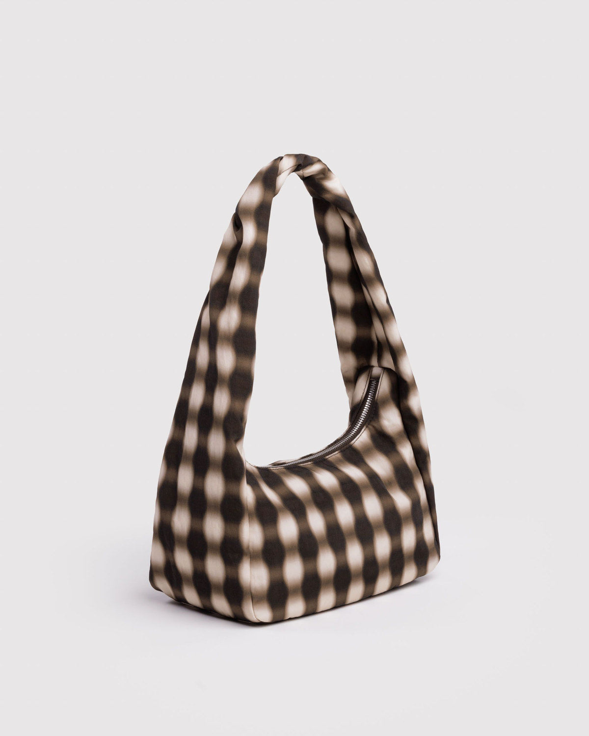 Small Nylon Meringue Bag Blurred Gingham Brown | Baggu Deals