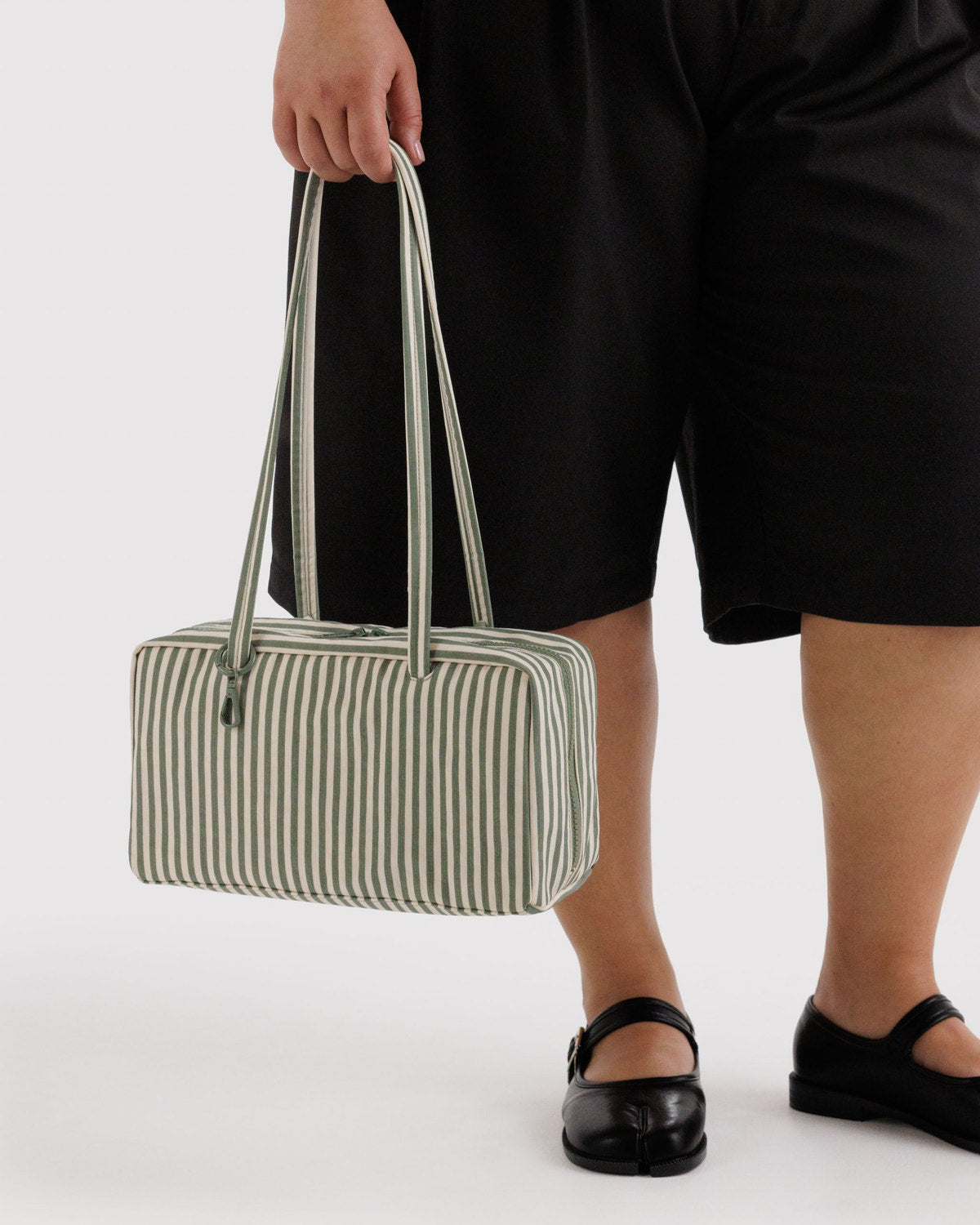 Nylon Bowler Bag Sage Stripe | Baggu Customer Favorite