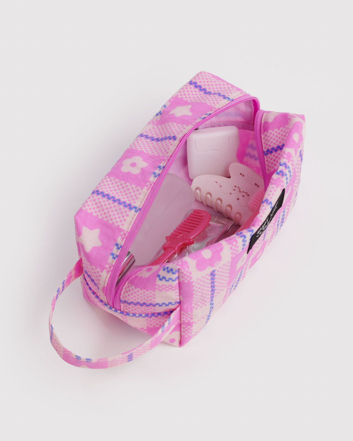 Dopp Kit Market Plaid Pink | Baggu Exclusive