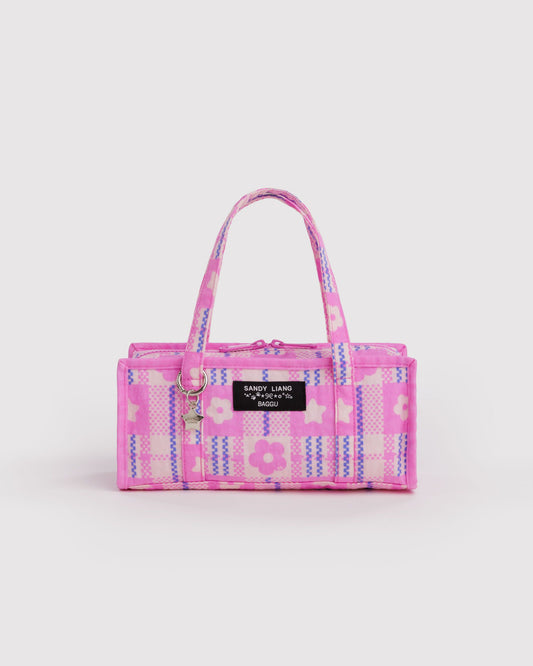 Mini Nylon Market Bag Market Plaid Pink | Baggu Top Pick