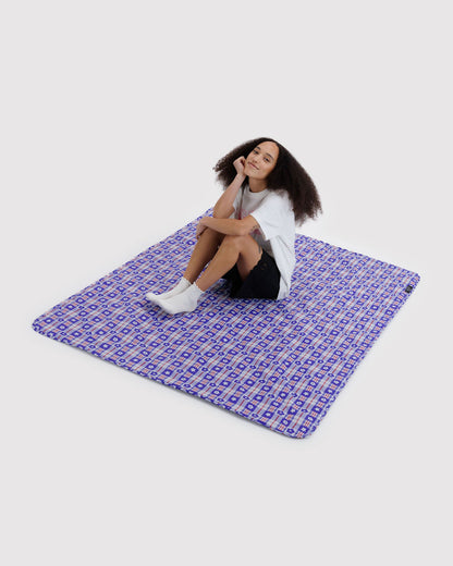 Puffy Picnic Blanket Market Plaid Blue | Baggu Trusted